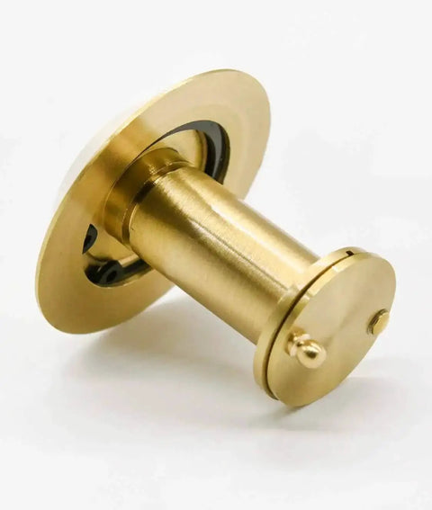 Door Viewer Peephole With 200 Degree Clarity And Heavy Duty Rotating Privacy Cover In Satin Gold Brass Fits One And Three Eighths Inches To Two And One Sixth Inches Doors Tough As Nails Anti Prying Security For Home Office And Hotel Built To Last