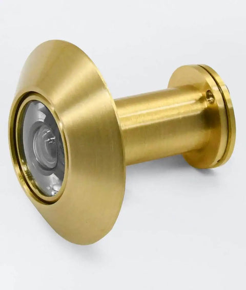 Door Viewer Peephole With 200 Degree Clarity And Heavy Duty Rotating Privacy Cover In Satin Gold Brass Fits 1.38 to 2.17 Inch Doors