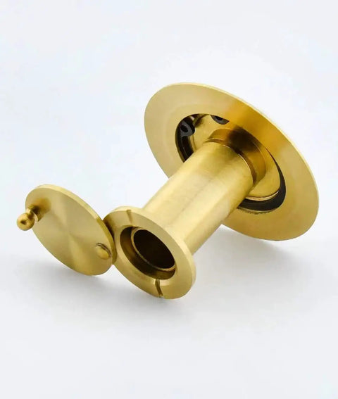 Door Viewer Peephole With 200 Degree Clarity And Heavy Duty Rotating Privacy Cover In Satin Gold Brass Fits One And Three Eighths Inches To Two And One Sixth Inches Doors Tough As Nails Anti Prying Security For Home Office And Hotel Built To Last