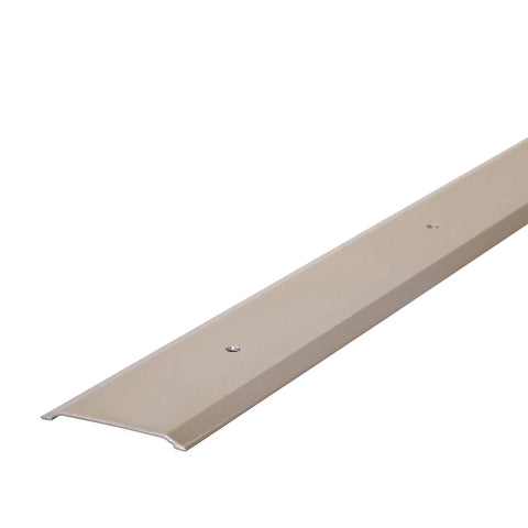 1-3/4 in. x 1/8 in. x 36 in. Satin Nickel Aluminum Flat Profile Threshold for Interior Doorways, side view showing satin finish