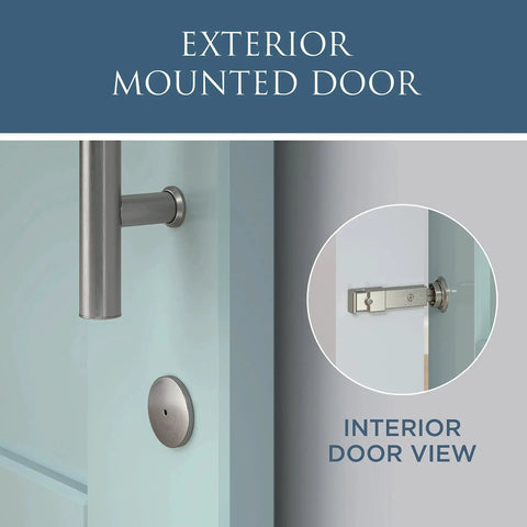 Privacy Barn Door Lock With Emergency Release Satin Nickel Sliding Latch For Single Or Bi Parting Doors 5 Inch Length