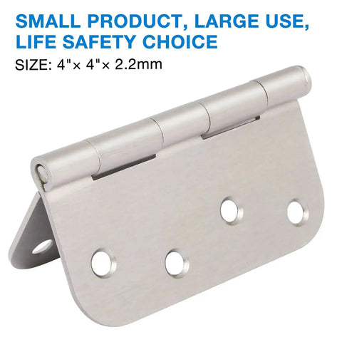 Three Pack Heavy Duty Satin Nickel Door Hinges Four Inch With Five Eighths Inch Radius Corners Includes Twenty Four Free Screws