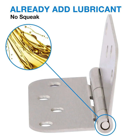 Lubricated Three Pack Heavy Duty Satin Nickel Door Hinge Four Inch No Squeak with Five Eighths Inch Radius Corners