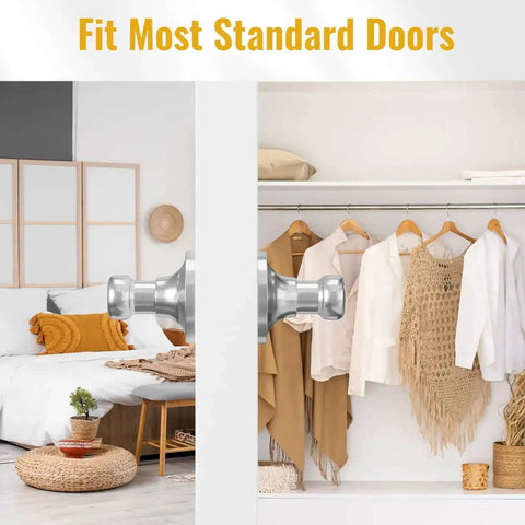 Knurled Brushed Gold Dummy Door Lever For Interior Doors Anti Slip Pull Only No Turn Heavy Duty Reversible Modern Hardware installed on closet