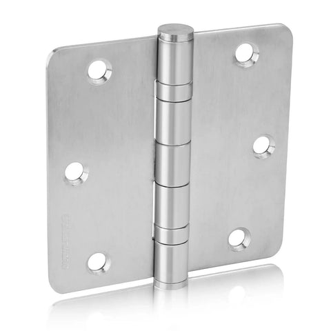 3 Pack 304 Stainless Steel Door Hinges 3.5 By 3.5 Inches Satin Nickel Brushed Finish Heavy Duty Non Removable Pin Ball Bearing