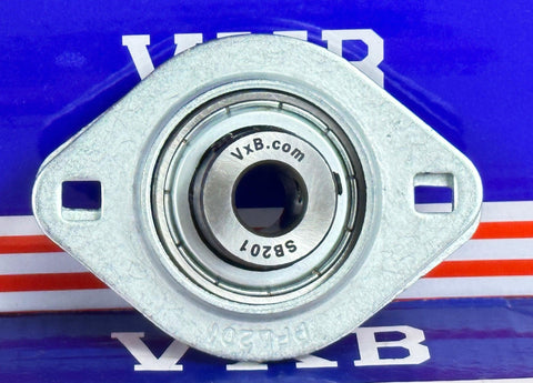 SBPFL201 12mm Stamped oval 2-Bolt Flanged Mounted Bearing