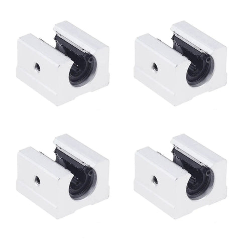 Four Piece SBR Linear Ball Bearing Blocks Set For 20mm SBR Rails And Guides, Aluminum CNC Parts, top view