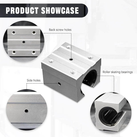 Product showcase of ✝️ 2pcs SBR12 LUU Aluminum Block 20mm Linear Motion Ball Bearing Slide Block Match for SBR12 LUU 20mm Linear Guide Rail