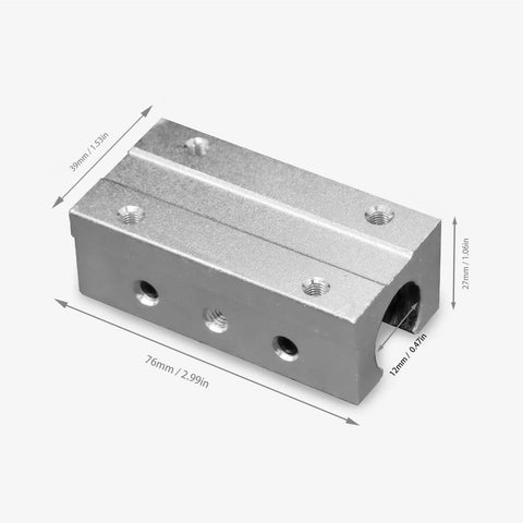 ✝️ 2pcs SBR12 LUU Aluminum Block 20mm Linear Motion Ball Bearing Slide Block Match for SBR12 LUU 20mm Linear Guide Rail