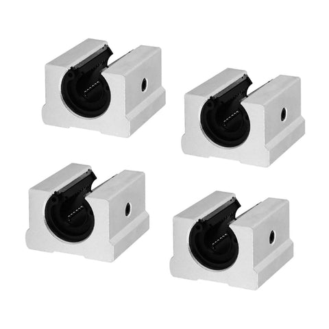 Four SBR20UU square bearing blocks for CNC Linear Rail Kit with 2pcs 500mm Rails, made of aluminum and bearing steel, for automation builds