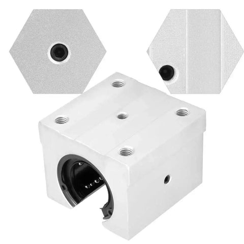 Open Type SBR30UU Linear Motion Bearing Slide Block for 30mm Rails shown in aluminum alloy construction