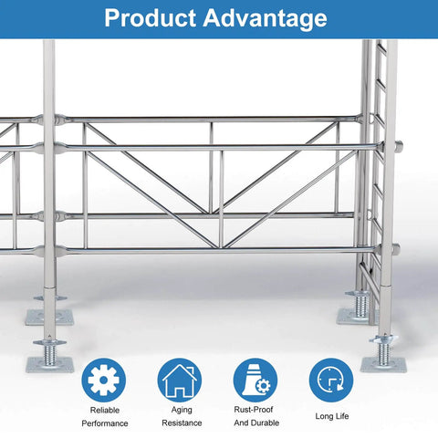 18 Inch Adjustable Scaffold Leveling Jacks Feet Kit For Baker Style Scaffolding Galvanized Solid Threaded Rods 4 Pack