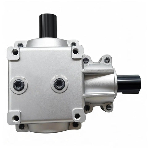 Front view of Gear Box Assembly Direct Fit For Scag Turf Tiger Mower Deck 482486 showing metal casing and mounting holes.