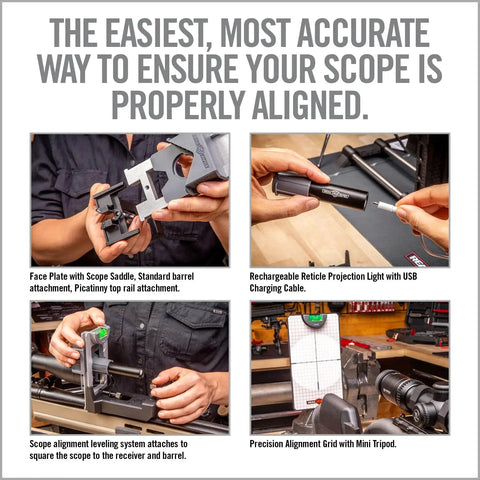 Complete Scope Mounting Kit And Precision Leveling System For Rifles That Lets You Level Align And Square Your Scope.