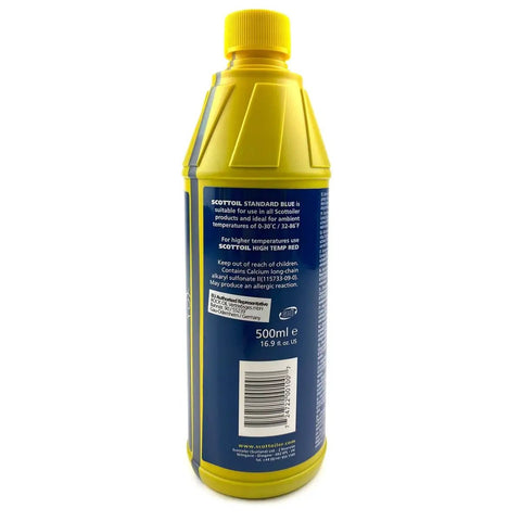 500ml bottle of Standard Blue Scottoil for Essentials Micro XSystem 3.0 Plus Electronic Automatic Motorcycle Chain Lubrication System
