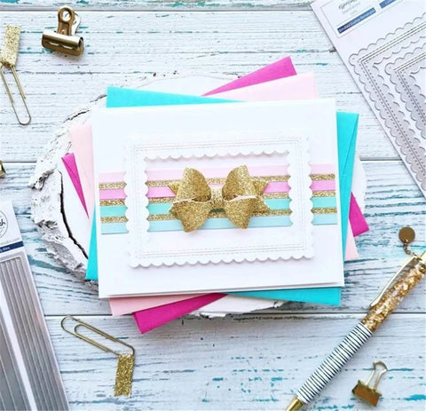 Creative Scrapbooking Die Set For Paper Cards And DIY Crafting, Mvchifay Metal Cutting Dies Stencil Embossing Template displayed on card