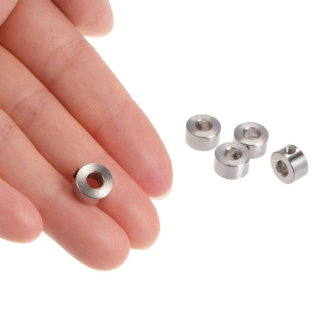 10pcs Set Screw Collars 4.05mm Bore Shaft Collars, 9mm OD, 5mm Width, Landing Gear Stopper Wheel Collar in hand close-up