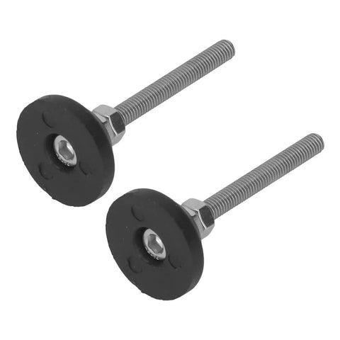 Achieve precise, wobble-free stability with this 4-pack of screw-on swivel leveling feet, featuring a 50mm adjustable height and M6 thread, plus durable nylon pads for cabinets, shelves, and equipment.