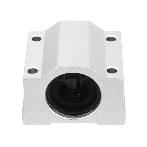 Front view of SCS13UU Linear Ball Bearing Slide Block Set, 13mm bore, aluminum housing, showing double seal dust protection.