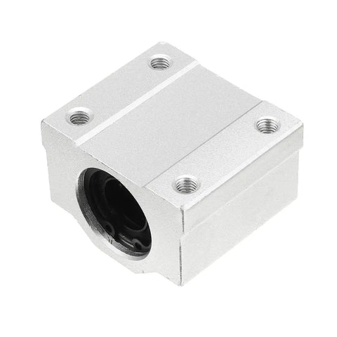 Front view of SCS13UU Linear Ball Bearing Slide Block Set, 13mm Bore, 2 Pack, showing aluminum housing and sealed construction