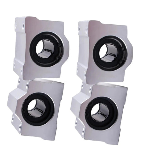 Four SCS20UU slide blocks from Two Pcs 20x1200mm Linear Shaft Optical Axis Kit With Four SK20 Linear Rail Supports for CNC Machines