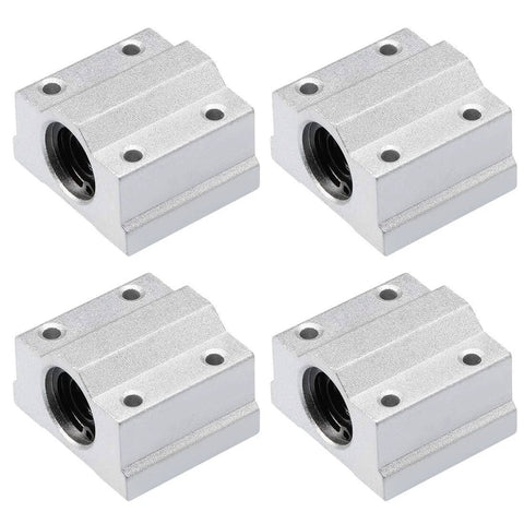 ✝️ Scs8uu linear ball bearing slide block units, 8mm bore dia (pack of 4) for smooth motion and clean installs, front view