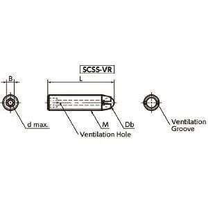 SCSS-M5-8-VR NBK Clamping Set Vacuum Vented Screws - Ventilation Hole