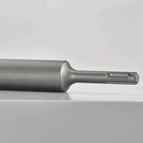 Beefy Ground Rod Driver showing one-piece hardened steel body with 10mm shank, compatible with SDS-Plus rotary hammers.