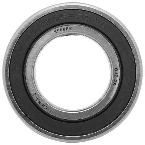 Four sealed double row angular contact ball bearing 30mm bore by 55mm outer and 23mm wide with dual rubber seals, front view