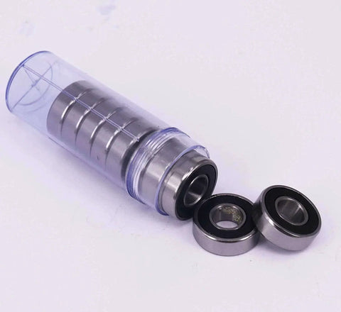 10 Sealed Bearing R6-2RS 3/8''x 7/8''x 9/32'' Miniature Ball Bearings in a transparent case