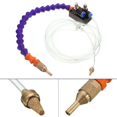 Mist Coolant Lubrication Spray System For Metal Cutting Engraving And Machining On CNC Lathe Milling And Drill Machines With Air Pipe
