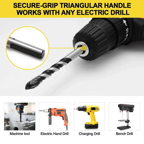 Carbide Masonry Drill Bit Set 12 Pieces From One Eighth To One Half Inch for Concrete Brick with electric drill compatibility.
