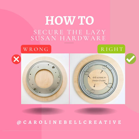 How to secure lazy susan hardware with 2 Pack 9 Inch Heavy Duty Lazy Susan Turntable Bearings, right and wrong installation guide
