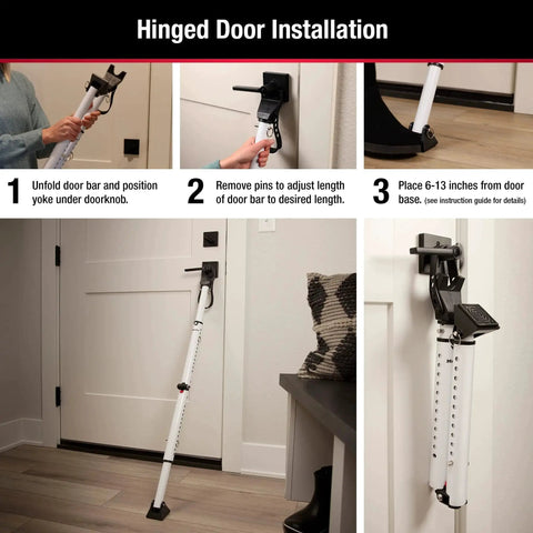 Sliding Door Stopper And Dual Function Security Bar For Hinged And Sliding Doors, Adjustable From Twenty Five And A Half Inches