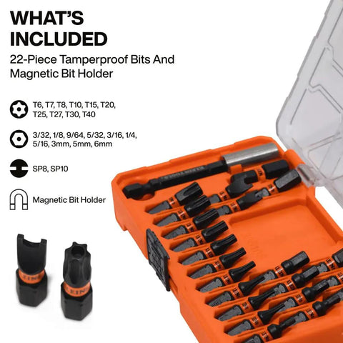 Security Bit Set Klein Tools 23 Piece Tamperproof Bits For HVAC Electrical Panels And Maintenance MODbox Compatible Kit
