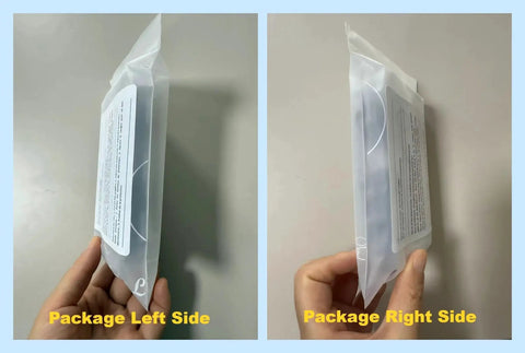 Side views of See Through Safety Goggles Pack Of 2 For Tanning And Eye Protection With Cases in packaging.