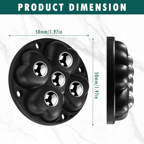 Eight Piece Self Adhesive Caster Wheels For Kitchen Appliances, 360 Degree Swivel Universal Wheel Rollers, product dimension view.