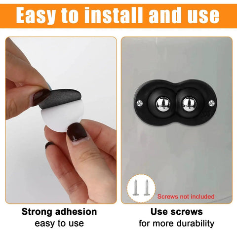 24 Pcs Self Adhesive Caster Wheels 360 Degree Swivel Silent Rollers Set installation view