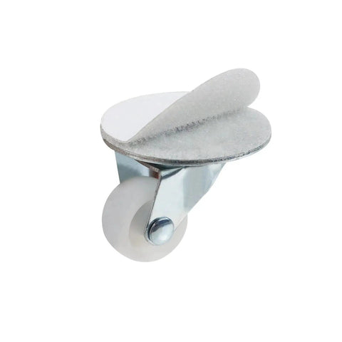 Self Adhesive Caster Wheel Set Four Pack Heavy Duty Swivel Caster with 360 Degree Rotation, metal base, adhesive mount visible