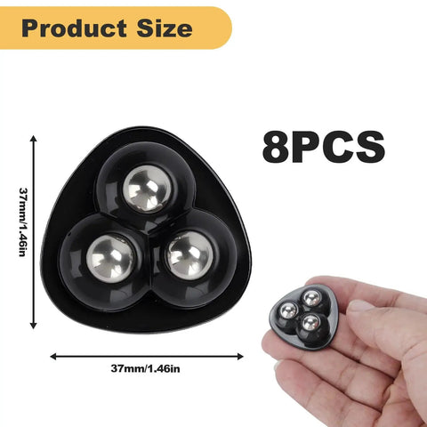 8 Pieces 1.45 Inch Self Adhesive Appliance Caster Wheels 360 Degree Swivel Quiet Movement For Kitchen Appliances Coffee Machines Blenders Ovens And Storage Boxes Easy Installation With Strong Adhesive Tape, showing diameter and hand for scale