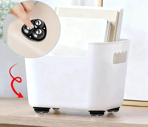 4 Pack Self Adhesive Swivel Caster Wheels With 20 Lb Load Per Wheel Low Profile Mobility Rollers for furniture and storage bins