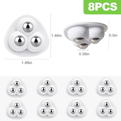 8 Pieces Self Adhesive Caster Wheels For Kitchen Appliances And Small Furniture, 360 Degree Swivel Universal Mini Rollers set