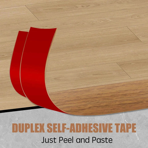 Floor Transition Strip Door Threshold 39" with self-adhesive backing for easy installation between wood and tile surfaces.