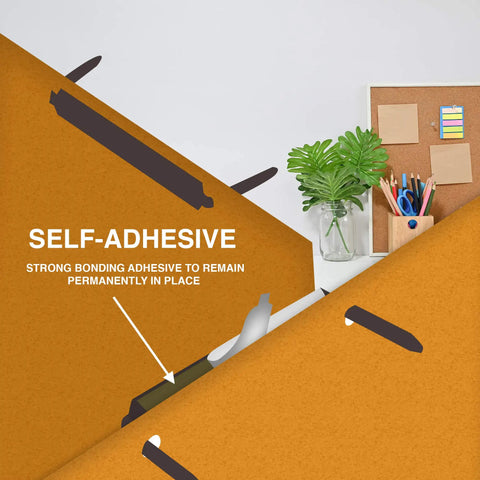 Premium Self Adhesive Prong Paper Fastener Bases With One Inch Capacity, shown in an office setting with cork board and stationery