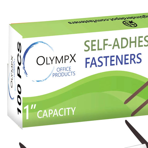 Premium Self Adhesive Prong Paper Fastener Bases With One Inch Capacity For Clean File Organization And A Boss Level Secure Clip For Your Paperwork, 2.75 Inch Center, 100 Pack By Olympx packaging