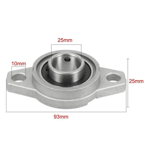 KFL005 25mm Bore Self Aligning Pillow Block Bearing with Zinc Alloy Rhombic Flange Base, dimensions labeled in millimeters.
