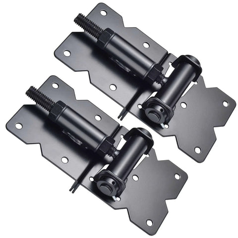 Self Closing Gate Hardware Hinges Heavy Duty for Wooden/Vinyl/PVC Fences,90 Degree Adjustable, 2 Pack, Black