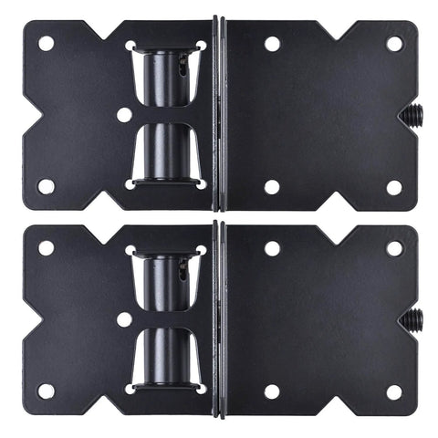 Self Closing Gate Hardware Hinges Heavy Duty for Wooden/Vinyl/PVC Fences, 90 Degree Adjustable, 2 Pack, Black, front view