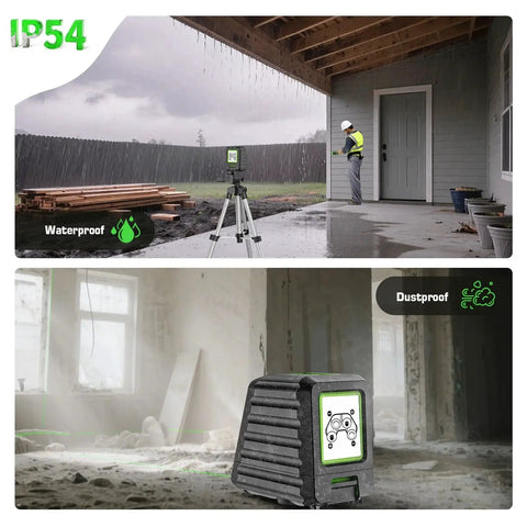 Self Leveling Laser Level With 40 Inch Tripod For Precise DIY Projects, Green Cross Line, 150 Ft Indoor Range in waterproof use.