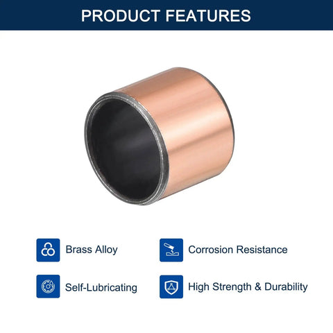 Front view of Self Lubricating Sleeve Bearing Five Eighths Bore Outer Diameter Three Quarters Inch Length Three Quarters Inch Wrapped Oilless Bronze Bushing